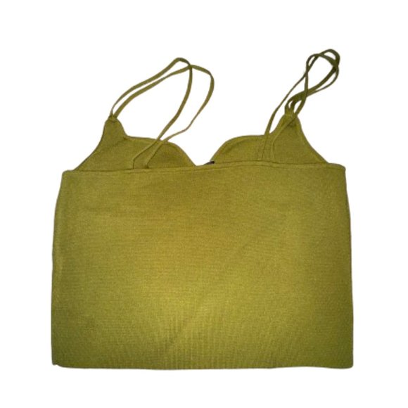 The Sei Double Strap Curved Knit Top In Olive Green - Picture 4 of 5